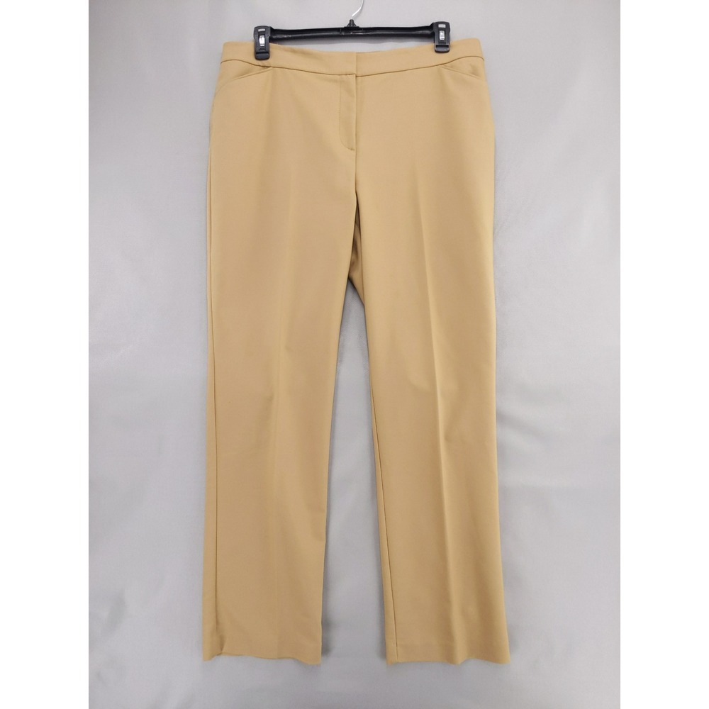 Chico's So Slimming Pants Women 2.5 14 Regular Tan Straight Leg Stretch Trousers